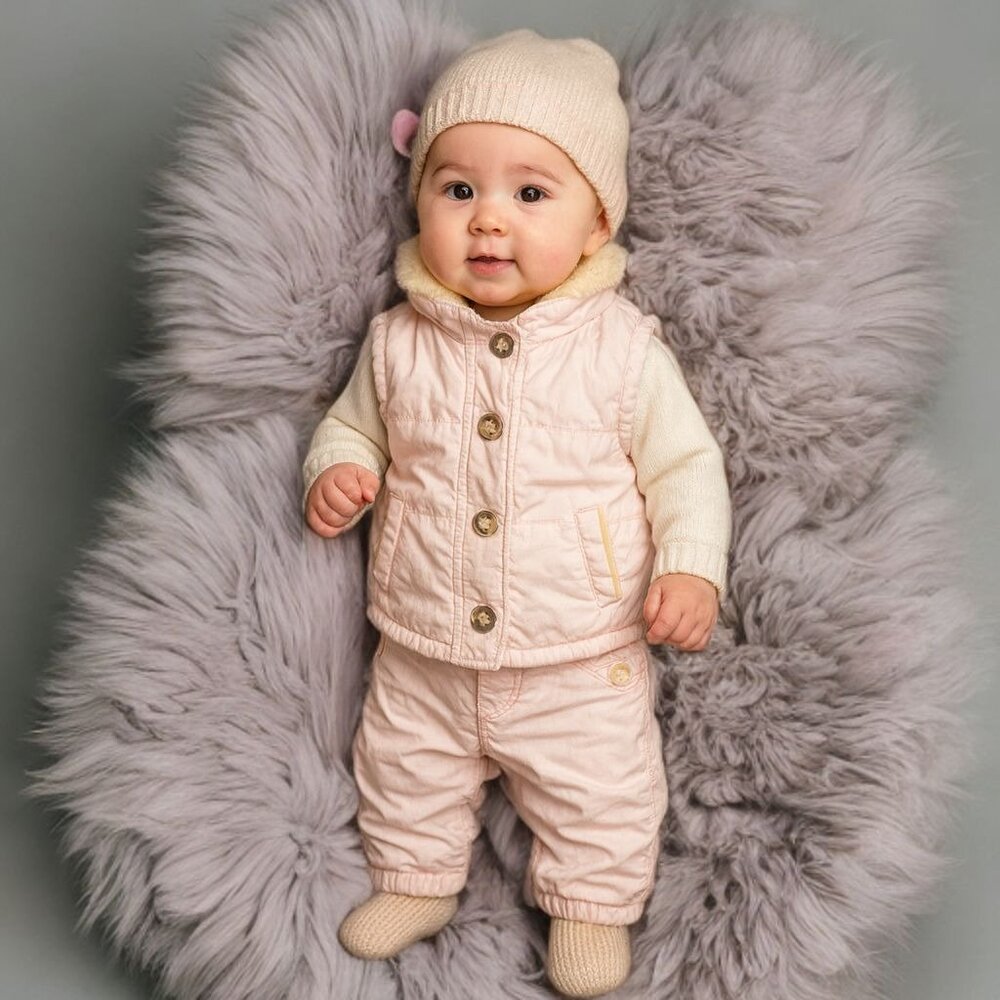 Old Navy Baby Girl's Snow Matching Set Fleece Vest & Pants Winter 2Pcs O-3Months